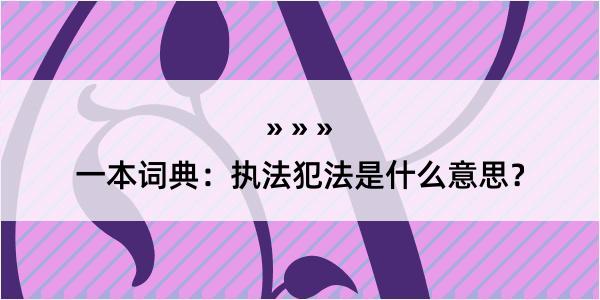 一本词典：执法犯法是什么意思？