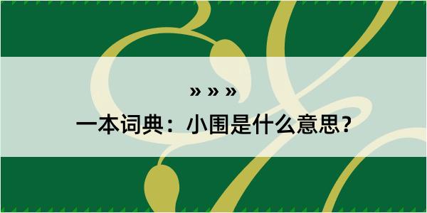 一本词典：小围是什么意思？