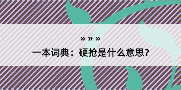 一本词典：硬抢是什么意思？