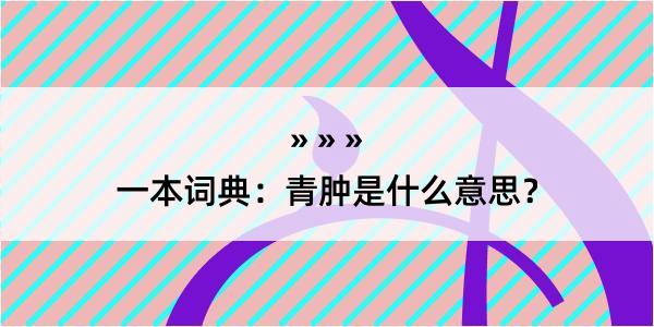 一本词典：青肿是什么意思？