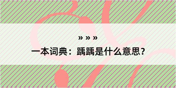 一本词典：踽踽是什么意思？