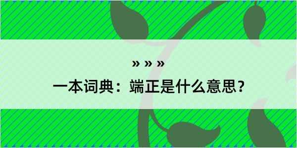 一本词典：端正是什么意思？