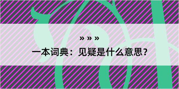 一本词典：见疑是什么意思？