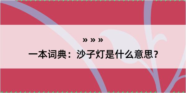 一本词典：沙子灯是什么意思？