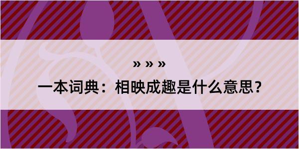 一本词典：相映成趣是什么意思？