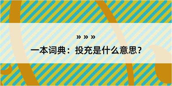 一本词典：投充是什么意思？