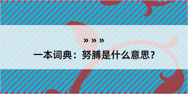 一本词典：努膊是什么意思？