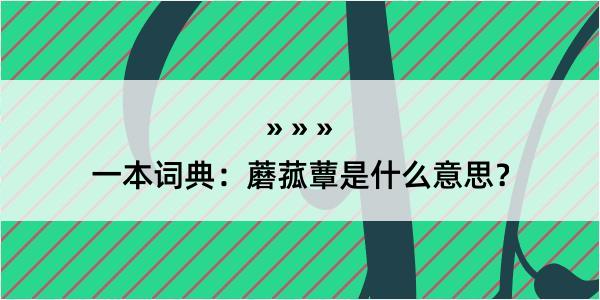 一本词典：蘑菰蕈是什么意思？