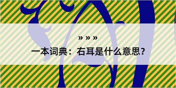 一本词典：右耳是什么意思？