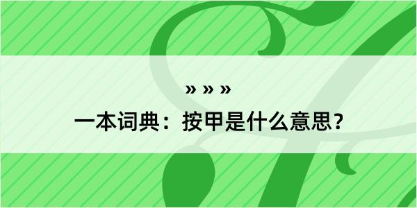 一本词典：按甲是什么意思？