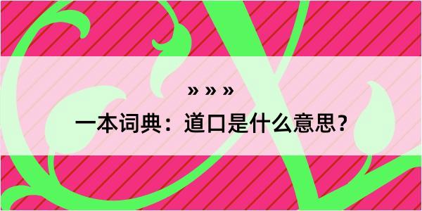 一本词典：道口是什么意思？