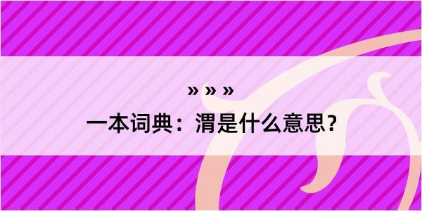 一本词典：渭是什么意思？