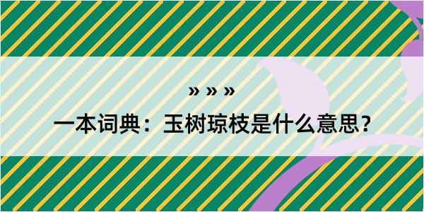 一本词典：玉树琼枝是什么意思？