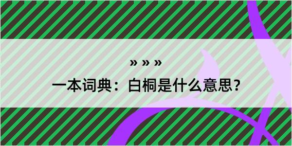 一本词典：白桐是什么意思？