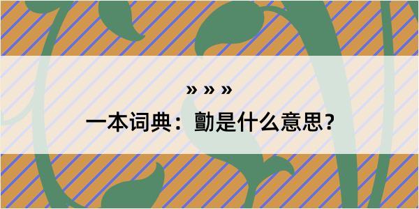 一本词典：勯是什么意思？