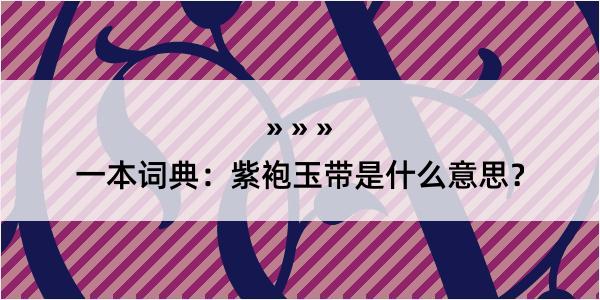 一本词典：紫袍玉带是什么意思？