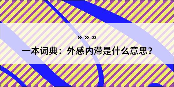 一本词典：外感内滞是什么意思？