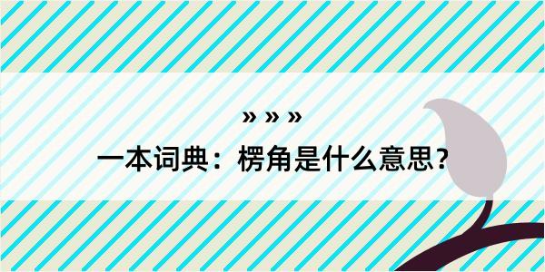 一本词典：楞角是什么意思？