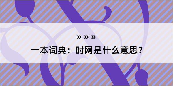 一本词典：时网是什么意思？