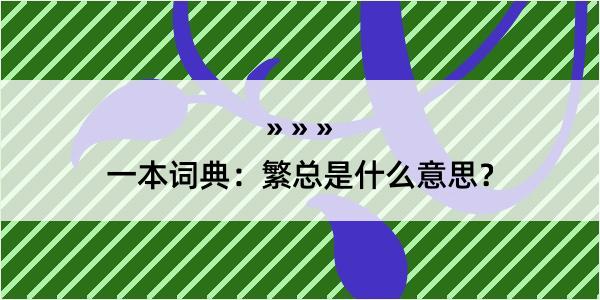 一本词典：繁总是什么意思？