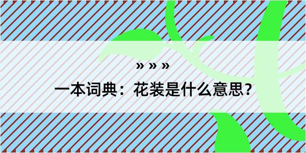 一本词典：花装是什么意思？