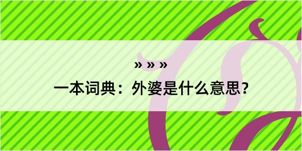 一本词典：外婆是什么意思？