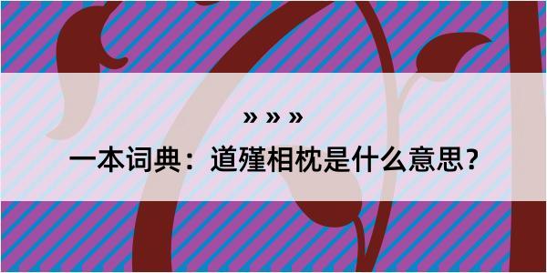 一本词典：道殣相枕是什么意思？