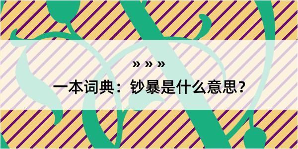 一本词典：钞暴是什么意思？