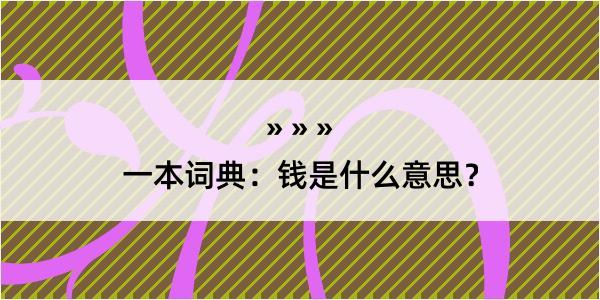 一本词典：钱是什么意思？