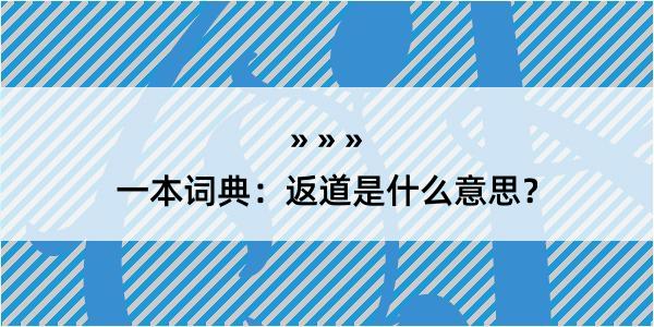 一本词典：返道是什么意思？