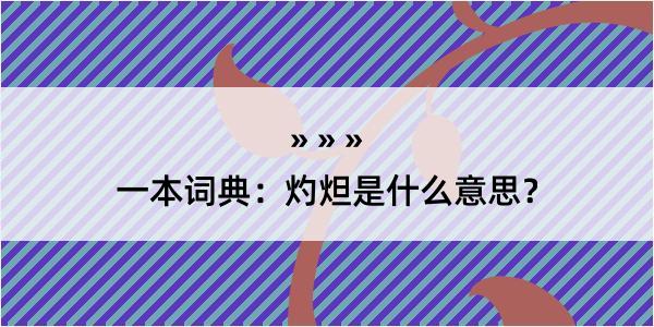 一本词典：灼炟是什么意思？