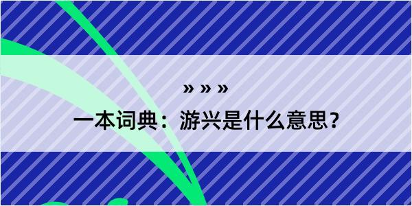 一本词典：游兴是什么意思？