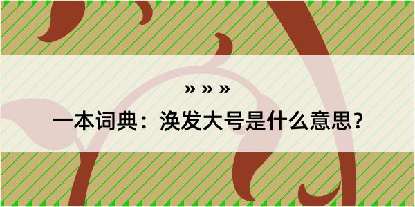 一本词典：涣发大号是什么意思？