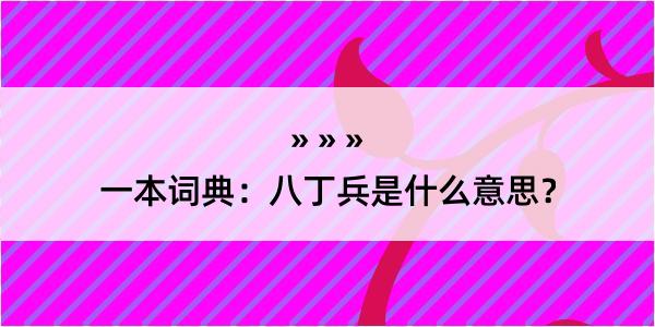 一本词典：八丁兵是什么意思？