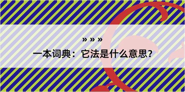 一本词典：它法是什么意思？