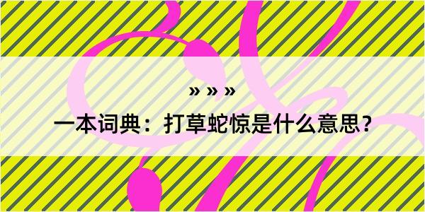 一本词典：打草蛇惊是什么意思？