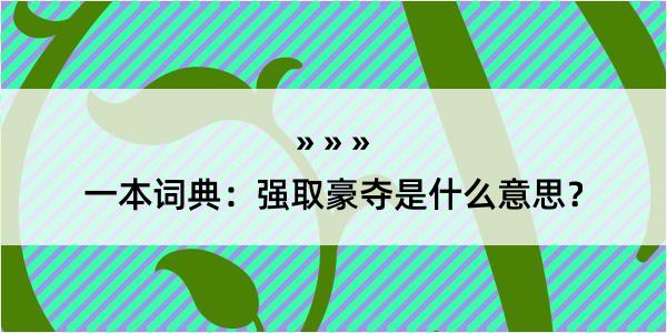 一本词典：强取豪夺是什么意思？