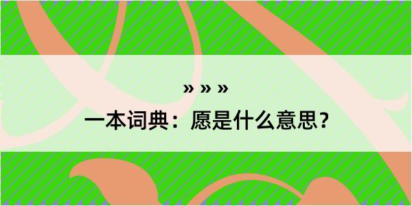 一本词典：愿是什么意思？