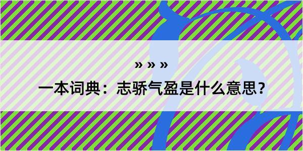 一本词典：志骄气盈是什么意思？