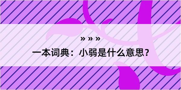 一本词典：小弱是什么意思？