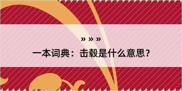 一本词典：击毂是什么意思？