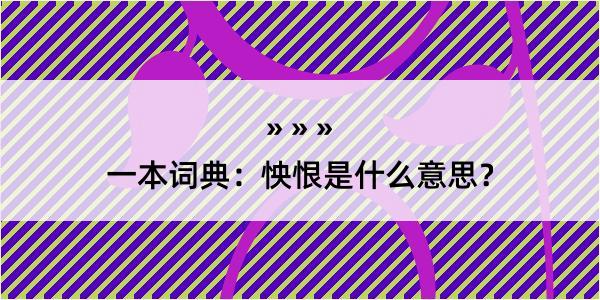 一本词典：怏恨是什么意思？