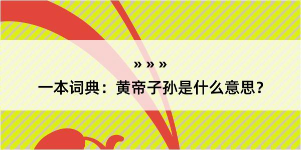 一本词典：黄帝子孙是什么意思？