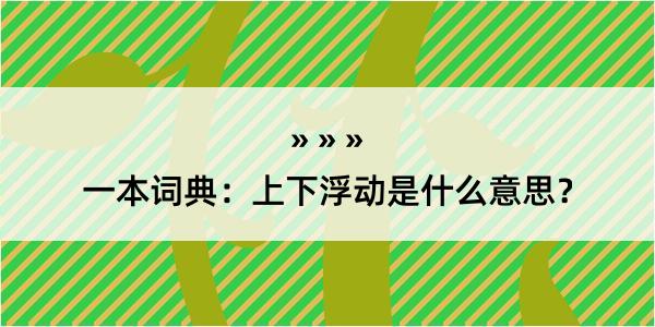 一本词典：上下浮动是什么意思？