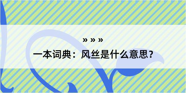 一本词典：风丝是什么意思？