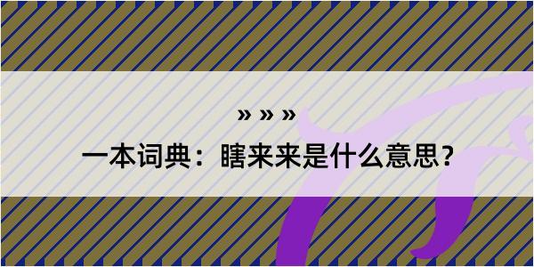 一本词典：瞎来来是什么意思？