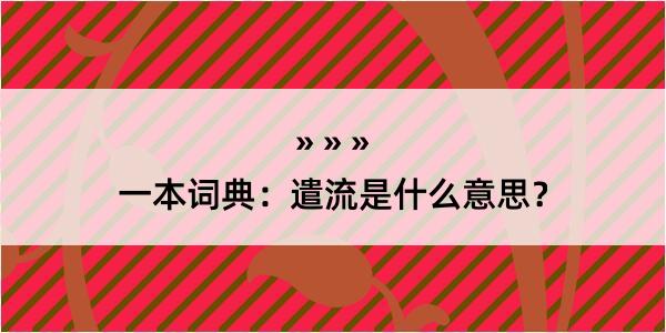 一本词典：遣流是什么意思？