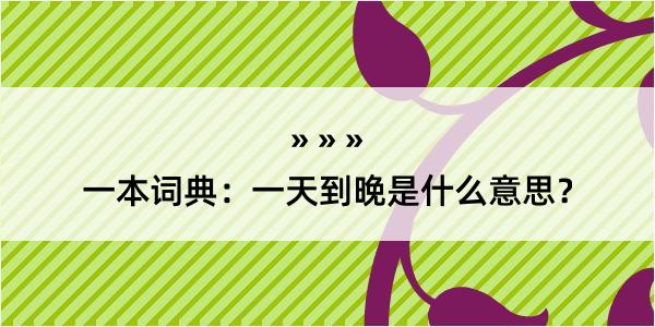 一本词典：一天到晚是什么意思？