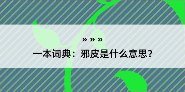 一本词典：邪皮是什么意思？