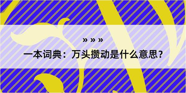 一本词典：万头攒动是什么意思？